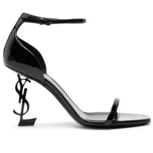 Yves Saint Laurent Black Sculpted Heel Sandals